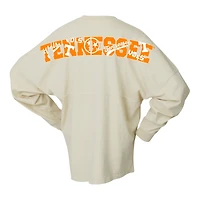 Unisex Spirit Jersey Cream Tennessee Volunteers Oversized Preppy Long Sleeve T-Shirt