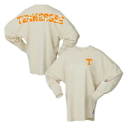 Unisex Spirit Jersey Cream Tennessee Volunteers Oversized Preppy Long Sleeve T-Shirt