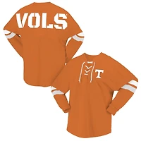 T-shirt unisexe à manches longues et col en V lacets, orange Tennessee Volunteers