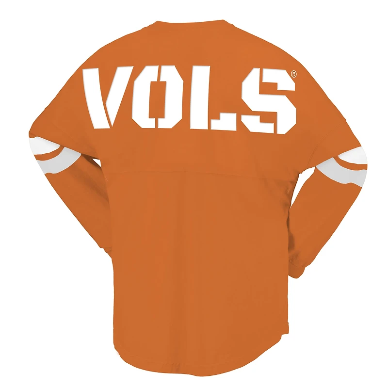 T-shirt unisexe à manches longues et col en V lacets, orange Tennessee Volunteers