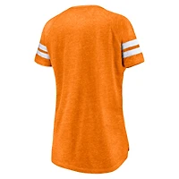 T-shirt à col cranté raglan tri-blend Arched City pour femme Fanatics Tennessee Orange Volunteers