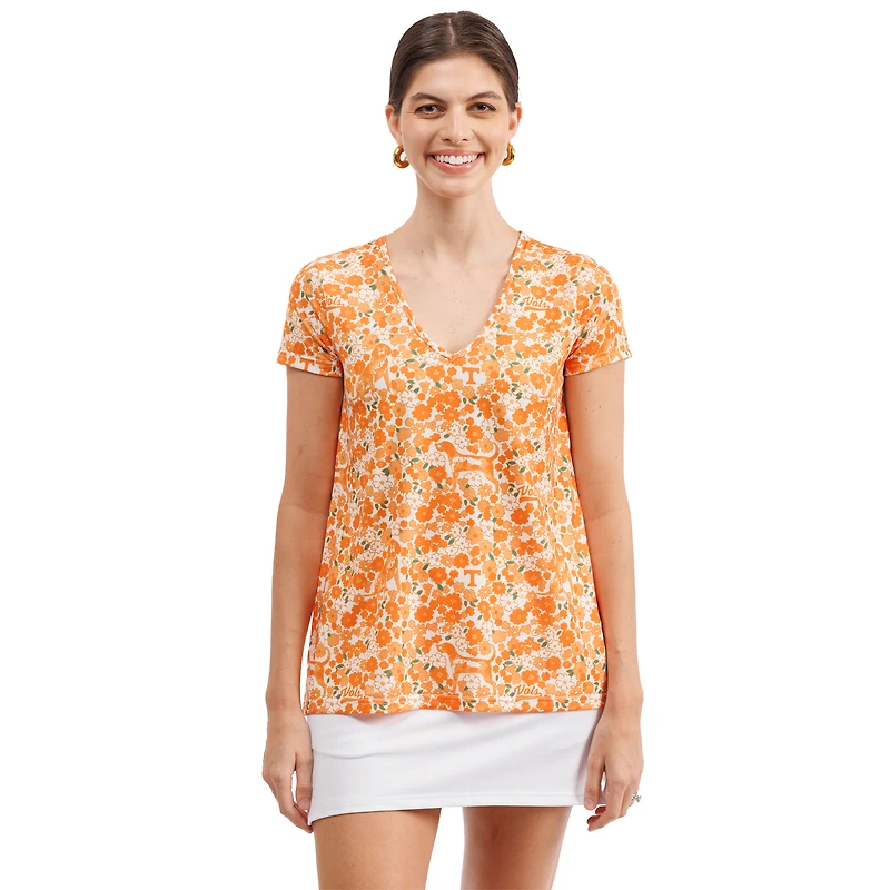 Women's Smith & Quinn Tennessee Orange Volunteers Blake Floral V-Neck Top