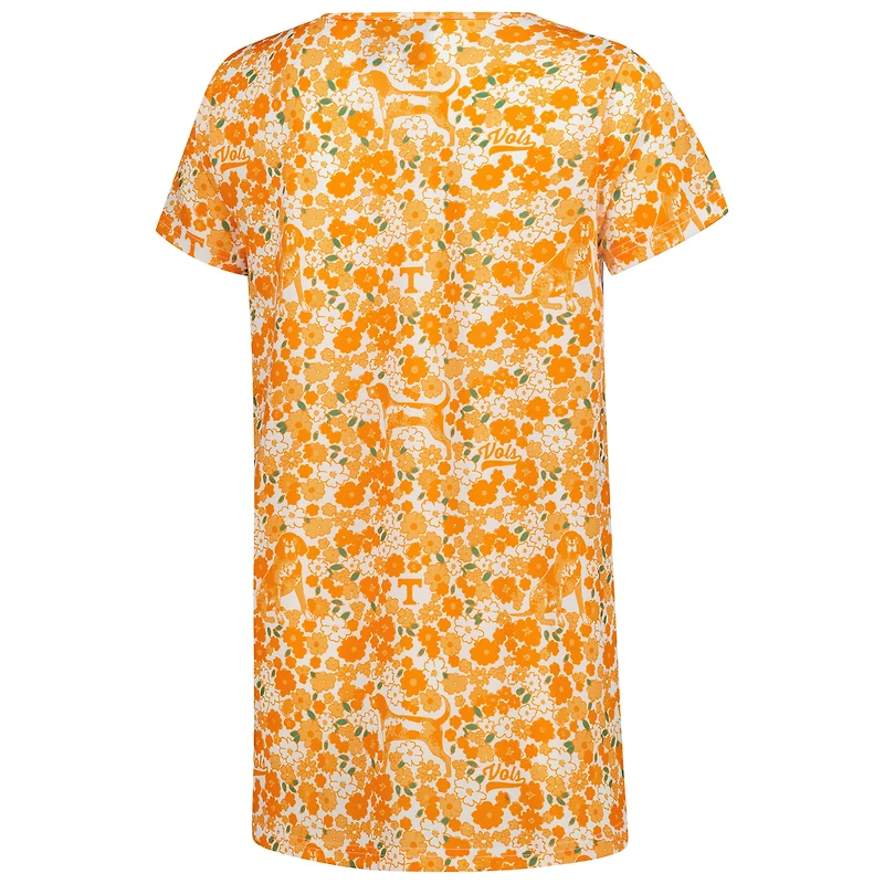 Haut à col en V fleuri Blake pour femme, blanc, Tennessee Volunteers, Smith & Quinn