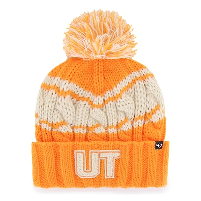 Bonnet Emma en tricot à revers et pompon pour femme, modèle orange du Tennessee 1947, Tennessee Volunteers