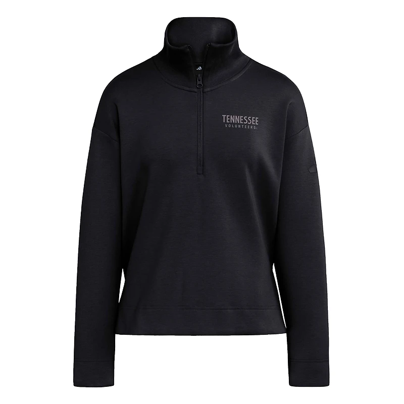 Haut adidas Tennessee Volunteers Soft Lux à quart de zip noir pour femme