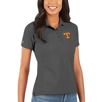 Polo piqué Legacy pour femme Antigua Charcoal Tennessee Volunteers