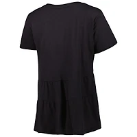 T-shirt noir Tennessee Volunteers Willow à volants pour femme