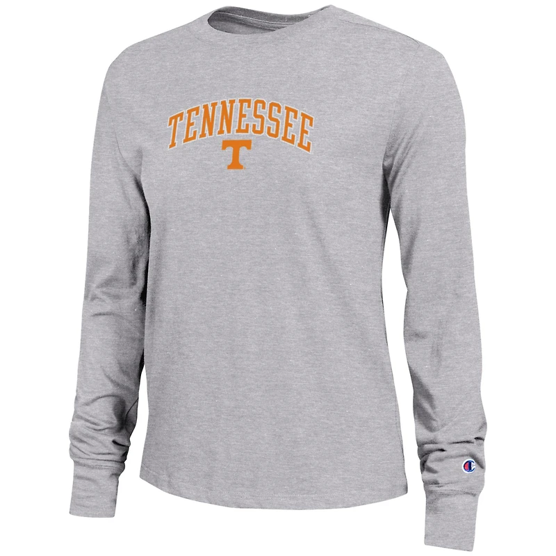 Women's Champion Gray Tennessee Volunteers Arch Over Logo Long Sleeve T-Shirt