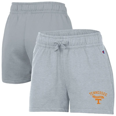 Short Champion gris Tennessee Volunteers Powerblend à taille élastique pour femme