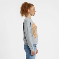Women's Champion  Heather Gray Tennessee Volunteers Academic Crest Powerblend Crewneck Sweatshirt