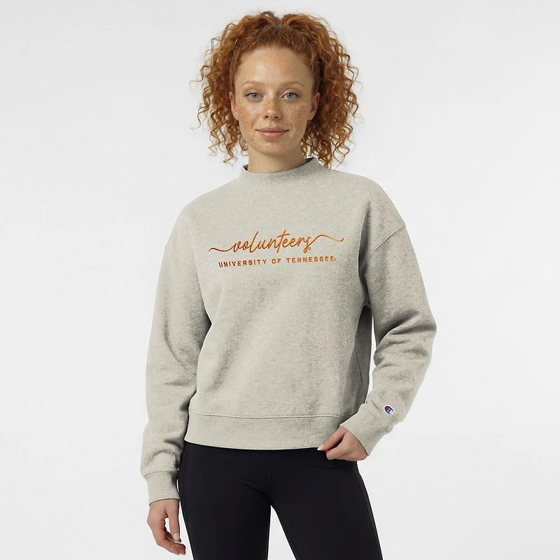 Women's Champion  Heather Gray Tennessee Volunteers Triumph Mock Neck Sweatshirt