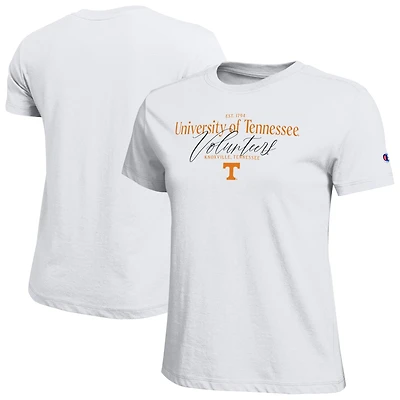 T-shirt de style vie blanc champion des Tennessee Volunteers pour femmes