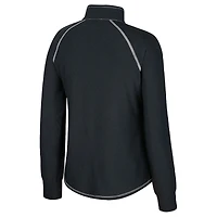 Women's Colosseum Black Tennessee Volunteers Bikram Raglan Quarter-Zip Top