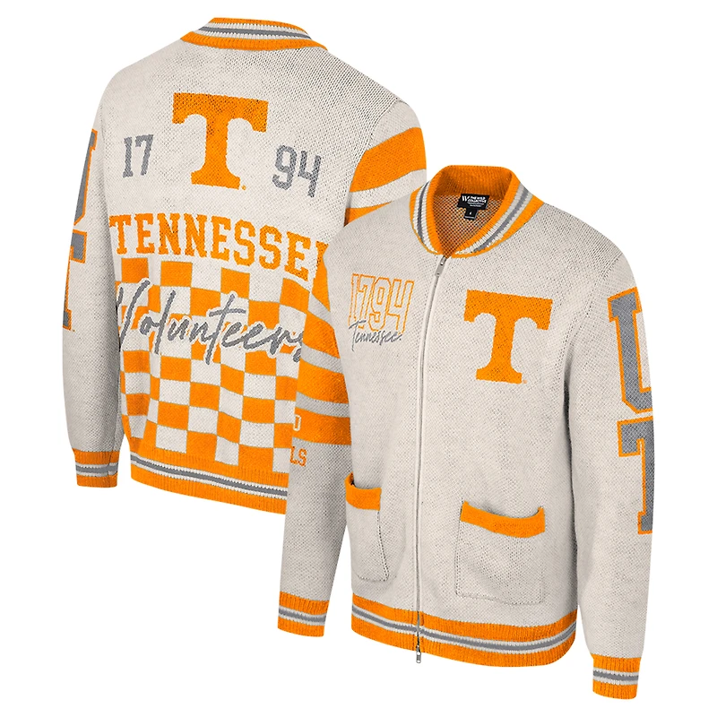 Pull zippé en jacquard pour femme Colosseum Cream Tennessee Volunteers