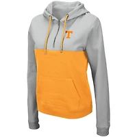 Women's Colosseum Gray/Tennessee Orange Tennessee Volunteers Aidan Lightweight Half-Zip Hoodie