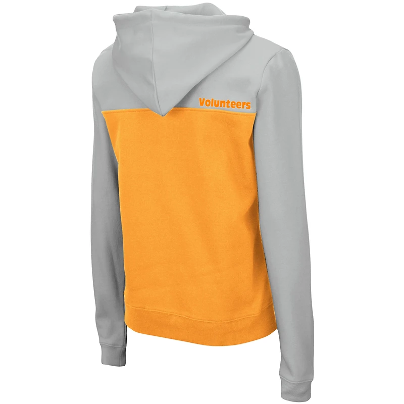 Women's Colosseum Gray/Tennessee Orange Tennessee Volunteers Aidan Lightweight Half-Zip Hoodie