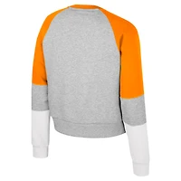 Sweat-shirt à col rond et strass Katinka pour femme Colosseum Heather Gray Tennessee Volunteers
