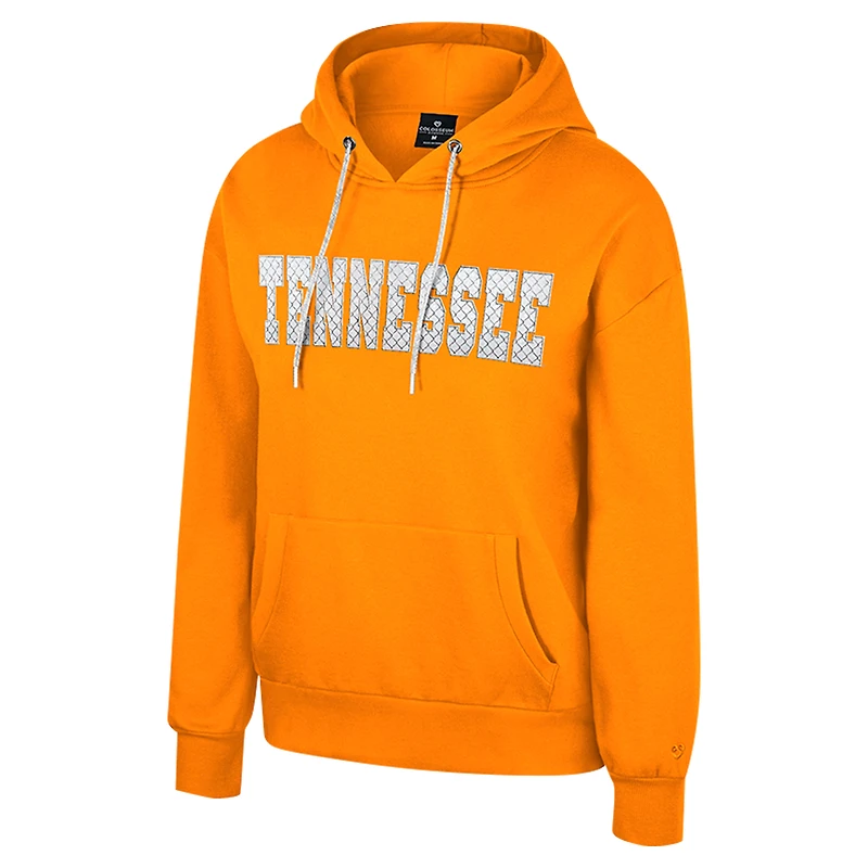Sweat à capuche cordon de serrage avec strass réfléchissants pour femme Colosseum Tennessee Orange Volunteers