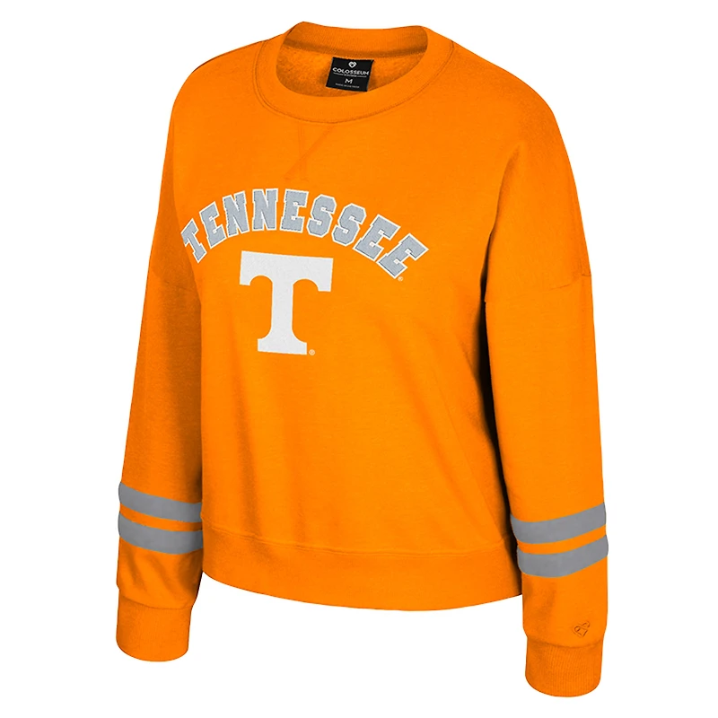 Sweat-shirt en molleton à col rond Splashy Orange Tennessee Volunteers pour femme Colosseum