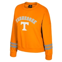 Sweat-shirt en molleton à col rond Splashy Orange Tennessee Volunteers pour femme Colosseum