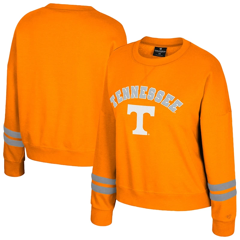 Sweat-shirt en molleton à col rond Splashy Orange Tennessee Volunteers pour femme Colosseum