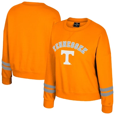 Sweat-shirt en molleton à col rond Splashy Orange Tennessee Volunteers pour femme Colosseum