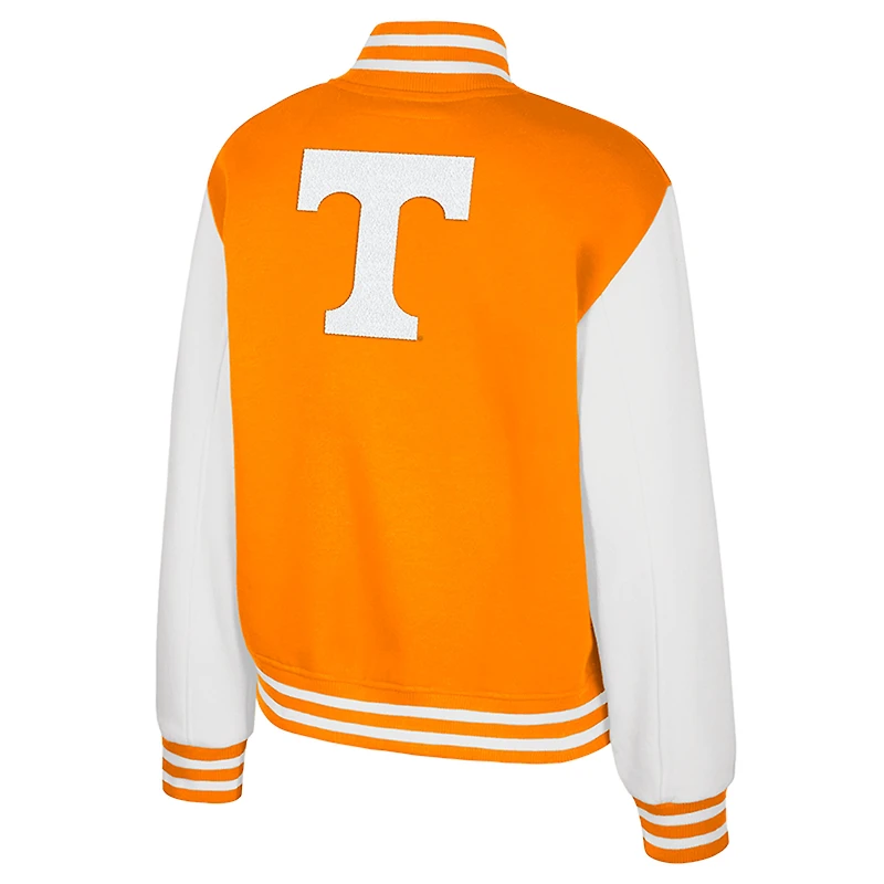Veste polaire à boutons-pression complète pour femme Colosseum Texas Tennessee Orange Tennessee Volunteers French Baguette