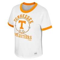 Women's Colosseum x Wrangler White Tennessee Volunteers Freehand Ringer T-Shirt