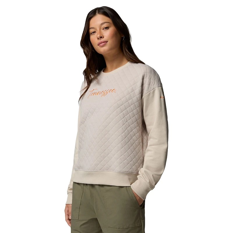 Women's Columbia Gray Tennessee Volunteers Collegiate Hart Mountain™ Quilted Sweatshirt