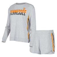 Concepts Sport Gris Tennessee Volunteers Cedar Tri-Blend T-shirt à manches longues et short Ensemble de nuit