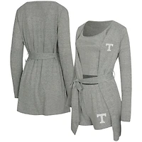 Ensemble trois pièces pour femme Concepts Sport Gray Tennessee Volunteers Rigor, composé d'un débardeur, short et d'une robe