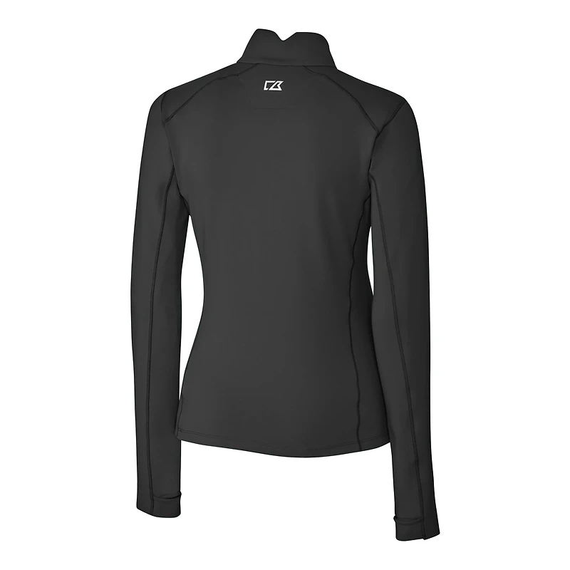 Haut extensible à fermeture éclair quart de tour pour femme Cutter & Buck Black Tennessee Volunteers Alumni Traverse