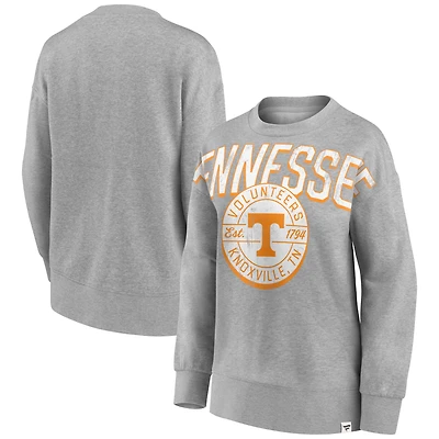 Women's Fanatics Heathered Gray Tennessee Volunteers Jump Distribution Pullover Sweatshirt