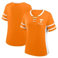 T-shirt à lacets Athena pour femmes Fanatics Tennessee Orange/Blanc Volunteers Be Fearless