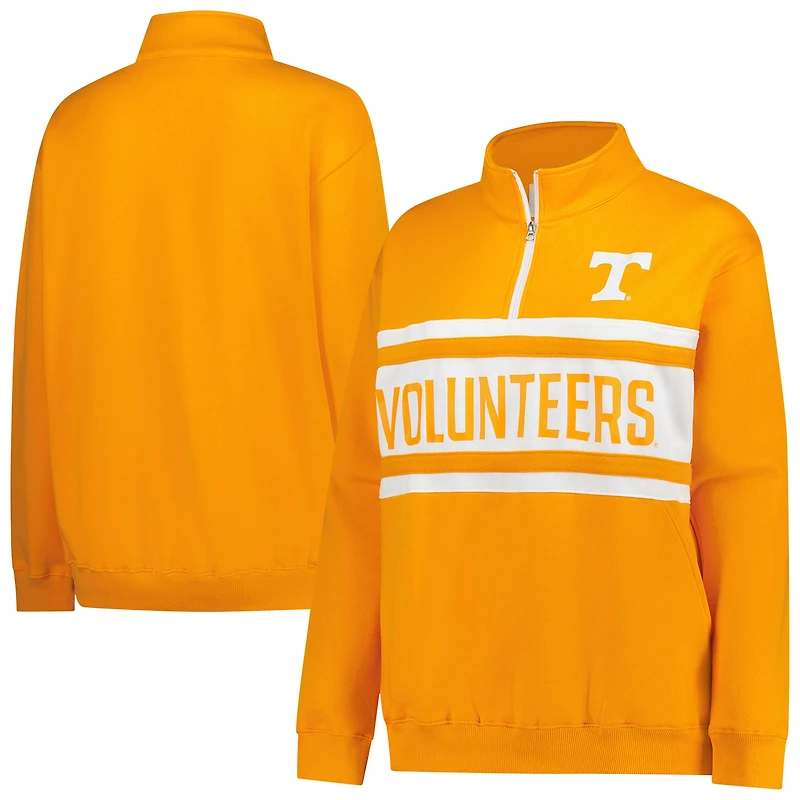 Pull zippé quart de tour grande taille pour femme Fanatics Tennessee Orange/Blanc Volunteers