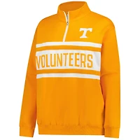 Women's Fanatics Tennessee Orange/White Volunteers Plus Quarter-Zip Pullover