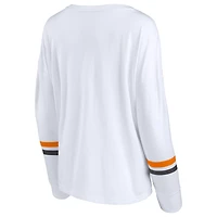 Women's Fanatics White Tennessee Volunteers Retro Power Striped Long Sleeve T-Shirt