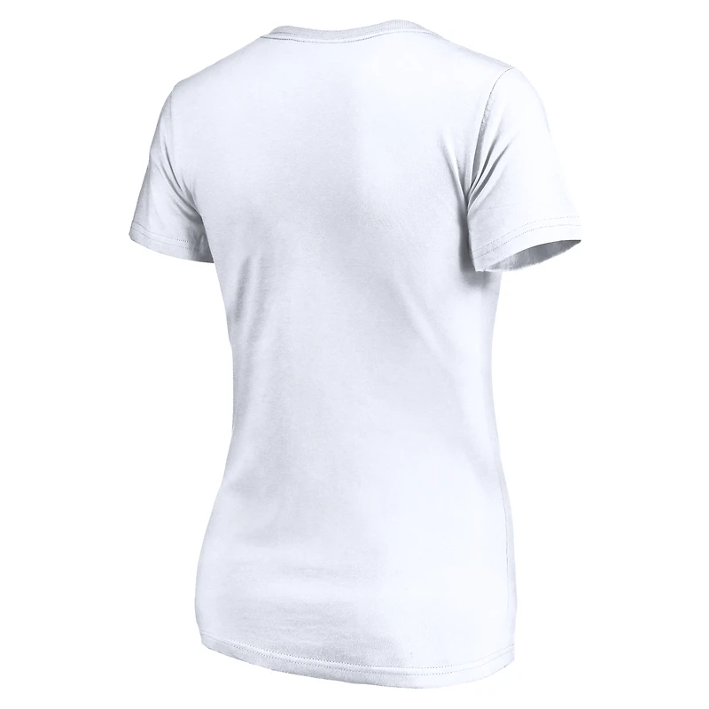 Women's Fanatics White Tennessee Volunteers Running Start V-Neck T-Shirt