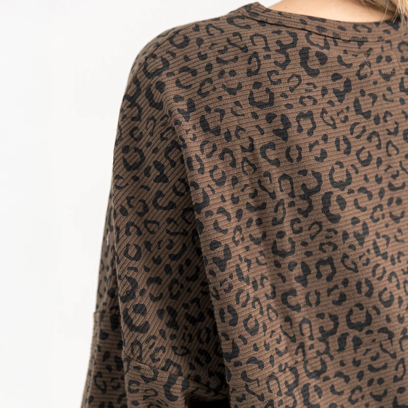 Women's Gameday Couture Brown Tennessee Volunteers Leopard Oversized Sweatshirt