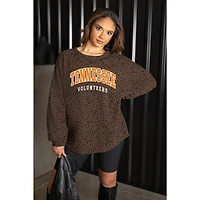 Women's Gameday Couture Brown Tennessee Volunteers Leopard Oversized Sweatshirt