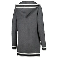 Women's Gameday Couture Charcoal Tennessee Volunteers One More Round Tri-Blend Striped Hooded Cardigan Sweater