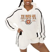 Women's Gameday Couture Cream Tennessee Volunteers Down, Set, Go Pullover Hoodie and Shorts Set