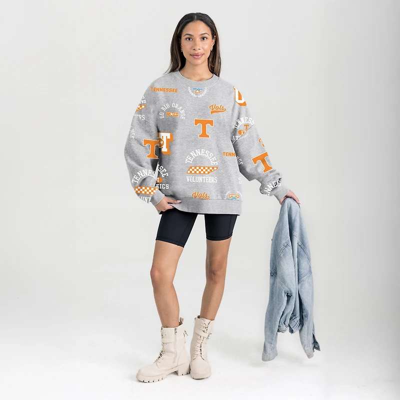 Women's Gameday Couture Gray Tennessee Volunteers Always on Repeat Fleece Sweatshirt