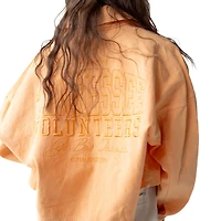 Women's Gameday Social Orange Tennessee Volunteers Full-Button Cropped Shacket