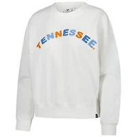 Sweat-shirt à enfiler surdimensionné Charlie Rainbow Chenille Arch blanc des Tennessee Volunteers pour femmes Gameday Social