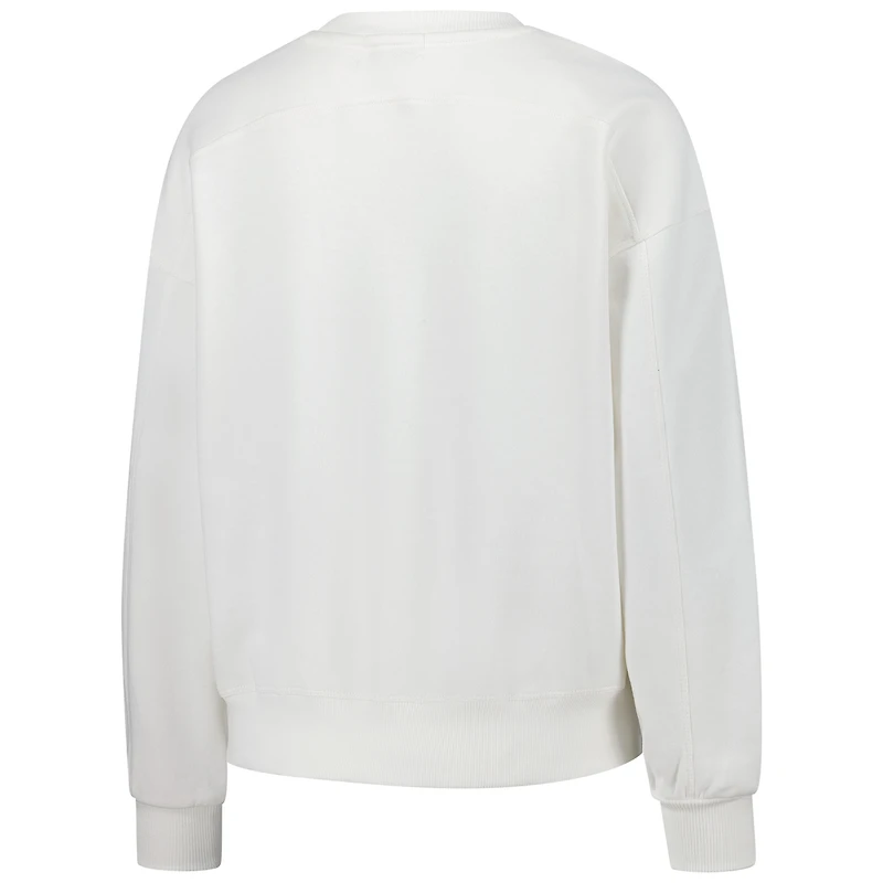 Sweat-shirt à enfiler surdimensionné Charlie Rainbow Chenille Arch blanc des Tennessee Volunteers pour femmes Gameday Social