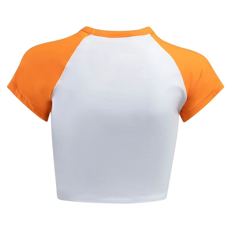 Women's Hype and Vice  White/Tennessee Orange Tennessee Volunteers Homerun Cropped Raglan T-Shirt