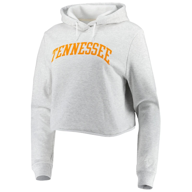 Women's League Collegiate Wear Ash Tennessee Volunteers 2-Hit 1636 Sweat à capuche court