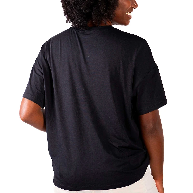 Women's Lusso  Black Tennessee Volunteers Floral Crop Top