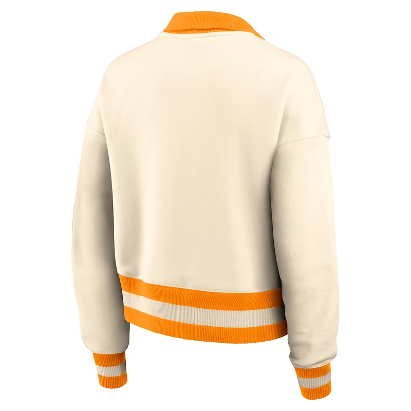 Women's Nike Cream Tennessee Volunteers Oversized Legacy Cropped Half-Zip Sweatshirt